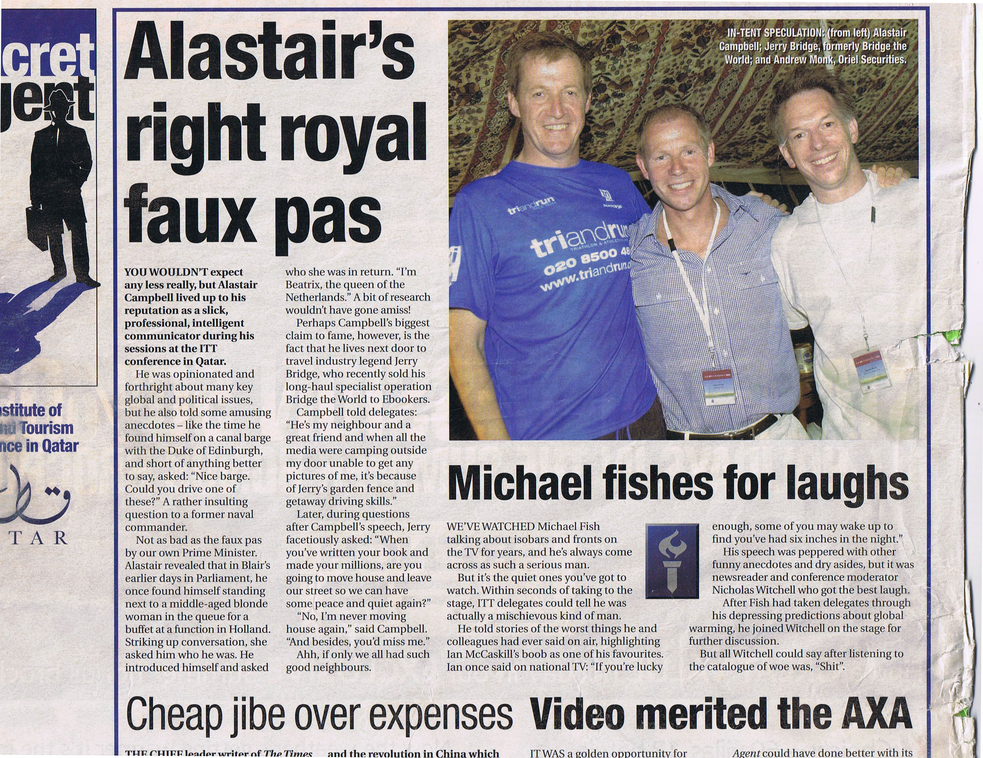 Jerry & Alastair Campbell - Qatar Travel Function - 2004